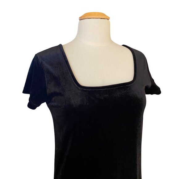 Vintage Cassini Velvet Maxi Dress Shimmer Fairy Grunge Whimsigoth Square Neck-M - Picture 2 of 11